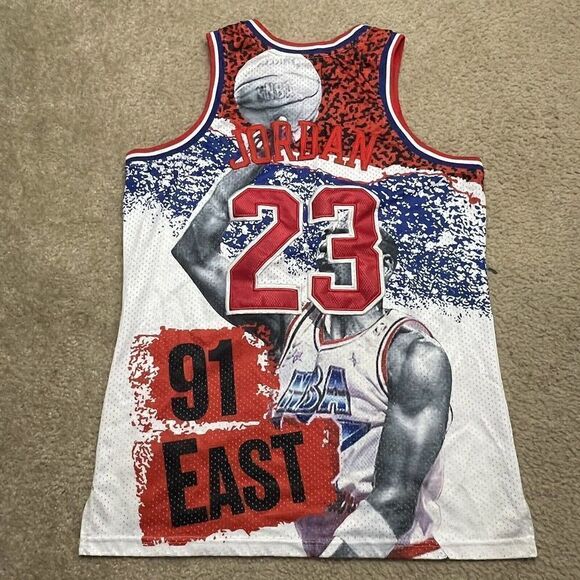 Michael Jordan 1991 All-Star East Jersey Mitchell & Ness Hardwood Classics Large - Picture 6 of 10